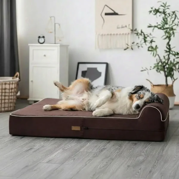 5.5 Inch Thick Orthopedic Memory Foam Dog Bed with Pillow