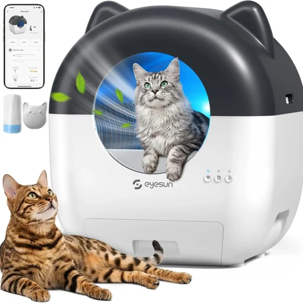 Automatic Self-Cleaning Cat Litter Box with App Control