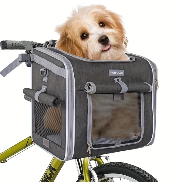 Expandable Soft Sided Foldable Pet Bike Carrier