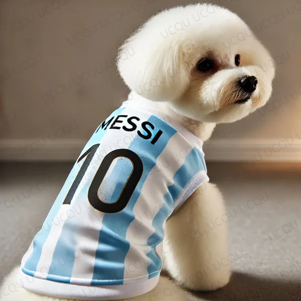 Messi #10 Pet Football Dog Jersey Summer Dog Shirt Breathable Sports Vest for Small Dogs and  cats  dog clothes dog vest